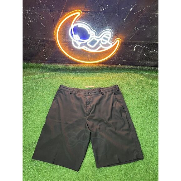 Nike Shorts Mens 38 Black Dri Fit Golf Chino Stretch Flat Front Golfing - Picture 1 of 6